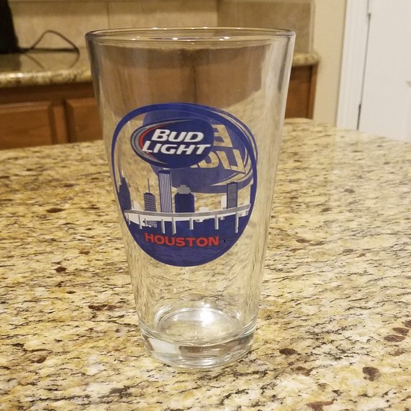 Two BudLight Houston and Houston Texans NFL 16 oz Pint Beer Glasses - Picture 2 of 5